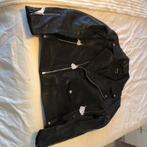 Brand new with tags Zara leather biker jacket size L